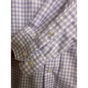 Collection by Michael Strahan‎ Mens 18 34/35 Purple Check Long Sleeve Shirt